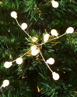 WeRChristmas Pre-Lit Berry Cluster Fibre Optic Christmas Tree, 7 Ft
