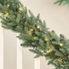 WeRChristmas Pre-Lit Blue Mixed Pine Garland, 9 Ft
