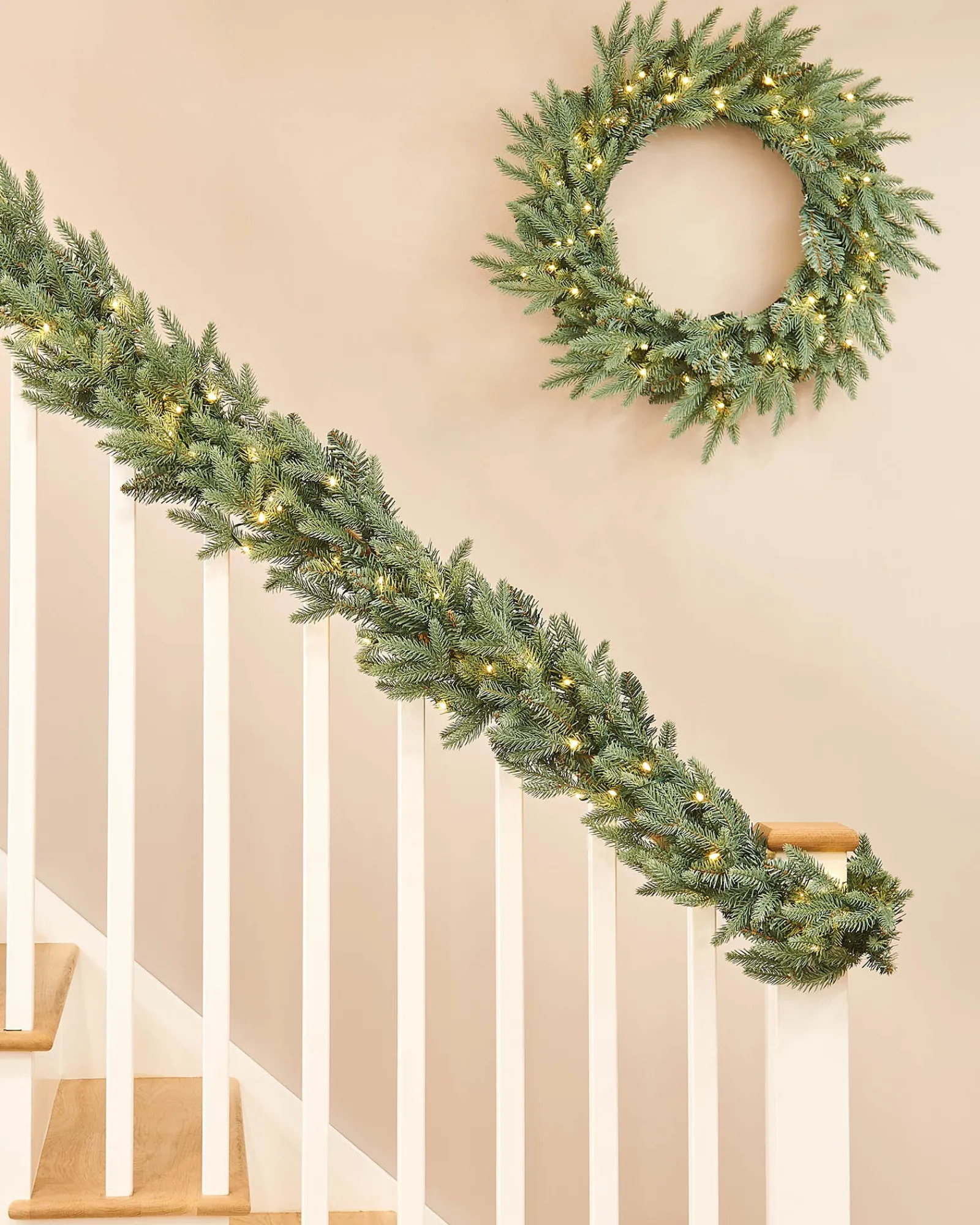 WeRChristmas Pre-Lit Blue Mixed Pine Garland, 9 Ft