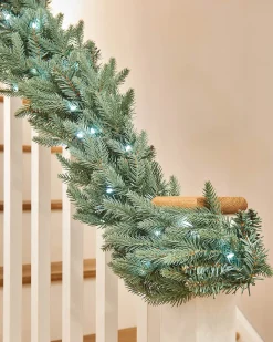 WeRChristmas Pre-Lit Blue Mixed Pine Garland, 9 Ft
