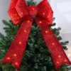 WeRChristmas Pre-Lit Bow Tree Topper, Red, 60 Cm