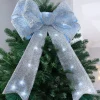 WeRChristmas Pre-Lit Bow Tree Topper, Silver, 60 Cm