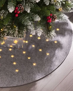 WeRChristmas Pre-Lit Christmas Tree Mat, Grey, 98 Cm