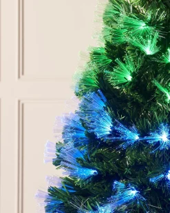 WeRChristmas Pre-Lit Colour Changing Fibre Optic Christmas Tree, 5 Ft