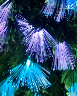 WeRChristmas Pre-Lit Colour Changing Fibre Optic Christmas Tree, 5 Ft