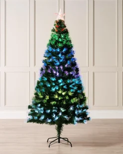 WeRChristmas Pre-Lit Colour Changing Fibre Optic Christmas Tree, 5 Ft