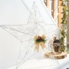 WeRChristmas Pre-Lit 2D Metal Star, Silver, 60 Cm