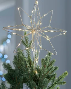 WeRChristmas Pre-Lit 3D North Star Christmas Tree Topper, 37 Cm