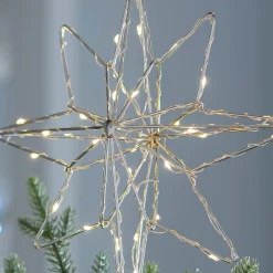 WeRChristmas Pre-Lit 3D North Star Christmas Tree Topper, 37 Cm