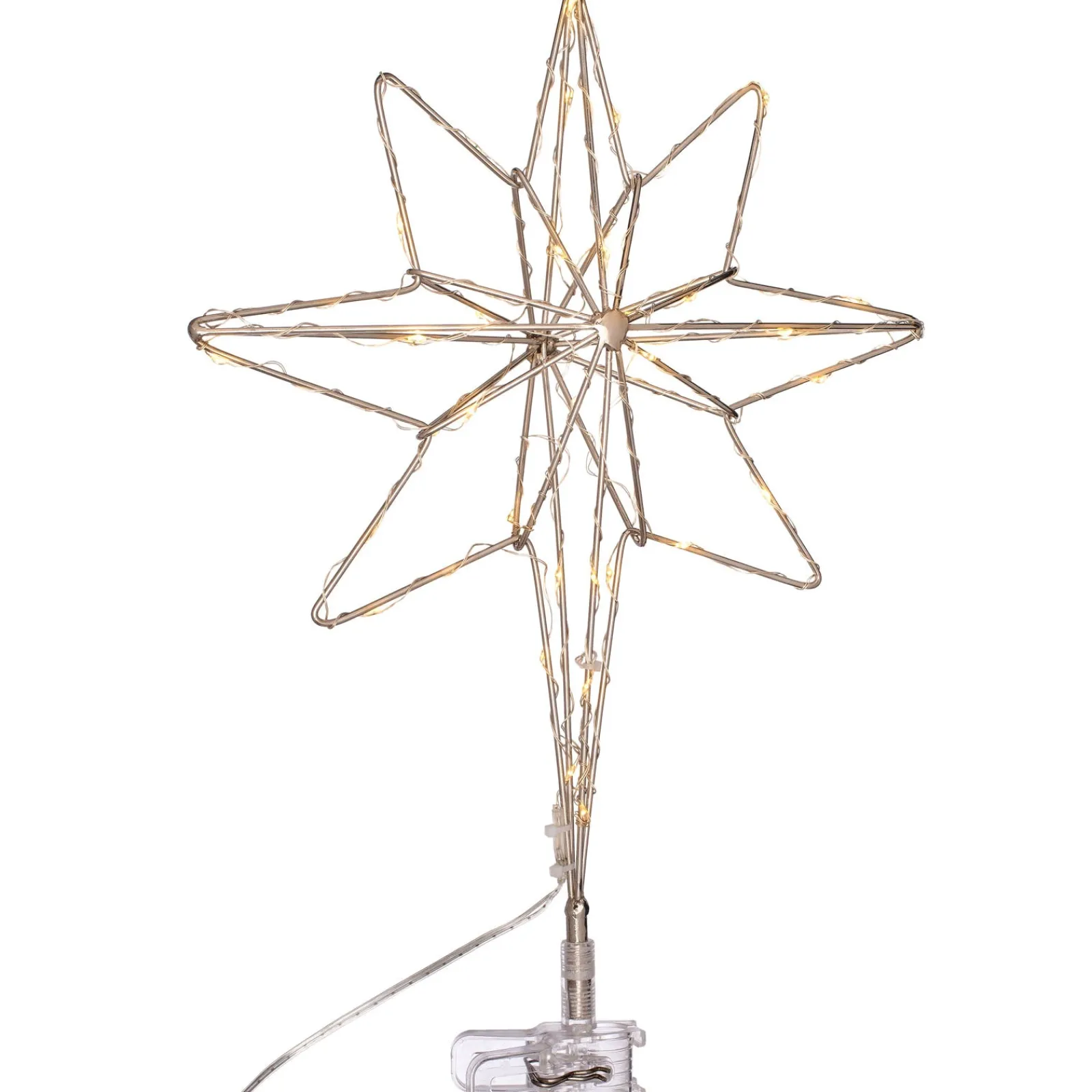 WeRChristmas Pre-Lit 3D North Star Christmas Tree Topper, 37 Cm