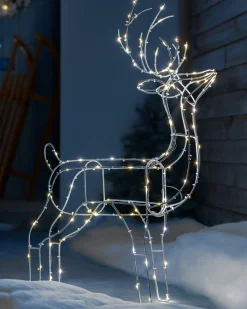 WeRChristmas Pre-Lit 3D Standing Reindeer Silhouette, 87 Cm