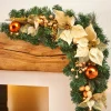 WeRChristmas Pre-Lit Decorated Arch Garland With 20 Warm White LEDs, Copper/Gold, 3 Ft
