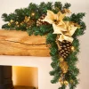 WeRChristmas Pre-Lit Decorated Arch Garland, Cream/Gold, 3 Ft