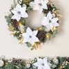 WeRChristmas Pre-Lit Decorated Frosted Wreath, White/Silver, 60 Cm