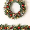 WeRChristmas Pre-Lit Decorated Frosted Wreath, 60 Cm