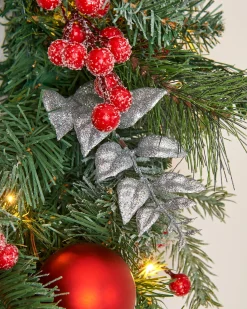 WeRChristmas Pre-Lit Decorated Frosted Wreath, 60 Cm