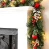 WeRChristmas Pre-Lit Decorated Frosted Garland, 9ft