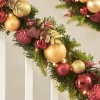 WeRChristmas Pre-Lit Decorated Garland, Burgundy/Gold, 9 Ft