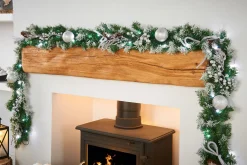 WeRChristmas Pre-Lit Decorated Garland, Silver Ice, 9 Ft