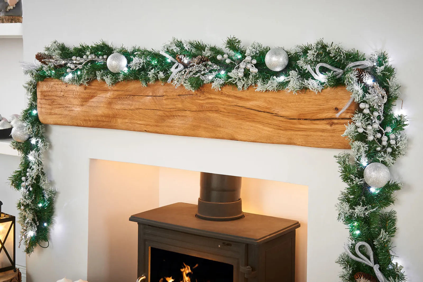 WeRChristmas Pre-Lit Decorated Garland, Silver Ice, 9 Ft