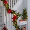 WeRChristmas Pre-Lit Decorated Multi-Function Garland, Red/Gold, 9 Ft