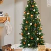 WeRChristmas Pre-Lit Decorated Pop-Up Christmas Tree, Silver & Gold, 6 Ft