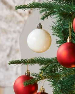 WeRChristmas Pre-Lit Decorated Pop-Up Christmas Tree, Red & White, 6 Ft