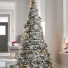 WeRChristmas Pre-Lit Decorated Pop-Up Snow Flocked Christmas Tree, 6 Ft