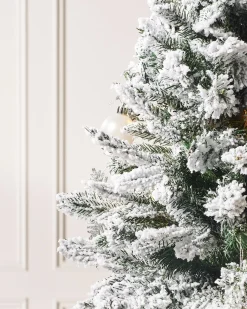WeRChristmas Pre-Lit Decorated Snow Flocked Pop-Up Christmas Tree, 6 Ft