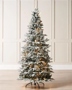 WeRChristmas Pre-Lit Decorated Snow Flocked Pop-Up Christmas Tree, 6 Ft