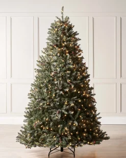 WeRChristmas Pre-Lit Decorated Snow Flocked Christmas Tree, 7 Ft