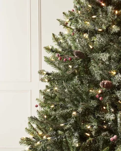 WeRChristmas Pre-Lit Decorated Snow Flocked Christmas Tree, 7 Ft