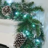 WeRChristmas Pre-Lit Decorated Snow Flocked Garland, Pinecones, 9 Ft