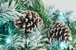 WeRChristmas Pre-Lit Decorated Snow Flocked Garland, Pinecones, 9 Ft