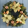 WeRChristmas Pre-Lit Decorated Wreath, Copper/Gold, 60 Cm