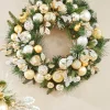 WeRChristmas Pre-Lit Decorated Wreath, Silver/Champagne/Gold, 76 Cm
