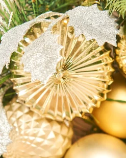 WeRChristmas Pre-Lit Decorated Wreath, Silver/Champagne/Gold, 76 Cm