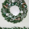 WeRChristmas Pre-Lit Decorated Wreath, Silver Ice, 60 Cm