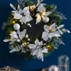 WeRChristmas Pre-Lit Decorated Wreath, Silver/White, 60 Cm
