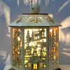 WeRChristmas Pre-Lit Decorative Wooden Lantern, 20 Cm