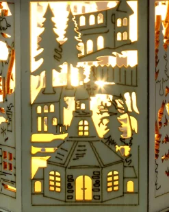 WeRChristmas Pre-Lit Decorative Wooden Lantern, 20 Cm