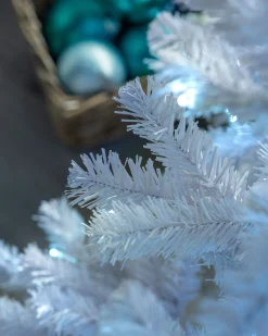 WeRChristmas Pre-Lit Deluxe White Pine Multi-Function Christmas Tree, 6 Ft