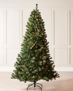 WeRChristmas Pre-Lit Emerald Spruce Christmas Tree, Warm White, 6 Ft