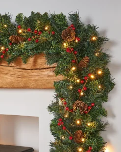 WeRChristmas Pre-Lit Extra Thick Garland, 9 Ft