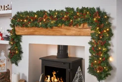 WeRChristmas Pre-Lit Extra Thick Garland, 9 Ft