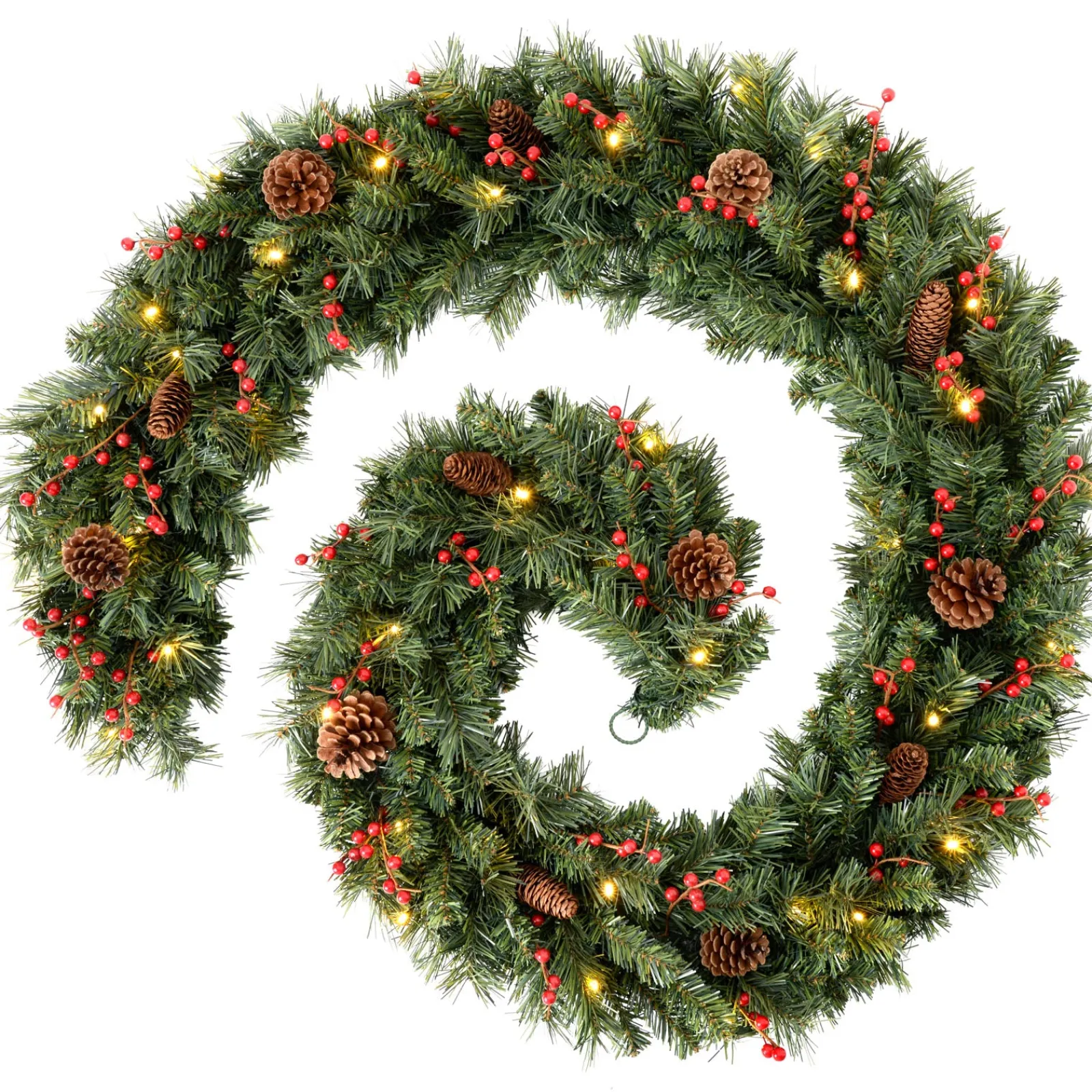 WeRChristmas Pre-Lit Extra Thick Garland, 9 Ft
