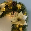 WeRChristmas Pre-Lit Extra Thick Garland, Cream/Gold, 9 Ft