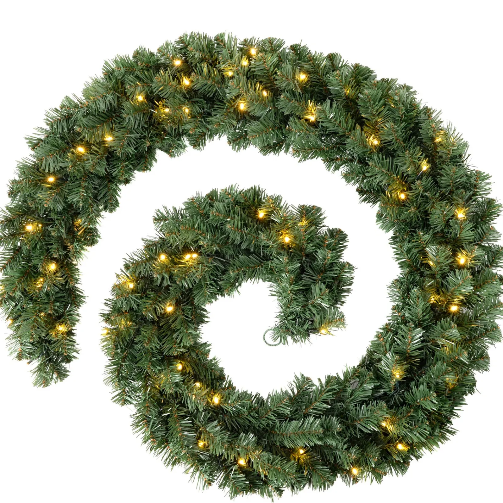 WeRChristmas Pre-Lit Extra Thick Multi-Functional Pine Garland, 9 Ft
