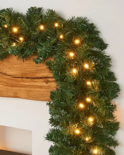 WeRChristmas Pre-Lit Extra Thick Pine Garland, 9 Ft