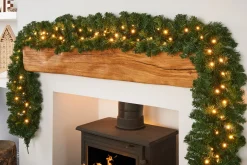 WeRChristmas Pre-Lit Extra Thick Pine Garland, 9 Ft
